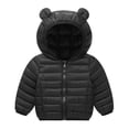 thumbnail image 1 of BFHHYA Baby Toddler Lightweight Puffer Hooded Jacket with Ears Girls Boys Zip-Up Warm Winter Coat Outerwear with Pockets (1-6 Years), 1 of 7
