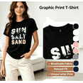 thumbnail image 1 of APEXFWDT Beach Shirts for Women Hawaiian Graphic Tees Crewneck Short Sleeve Summer Vacation Vintage Tshirt Tops, 1 of 3