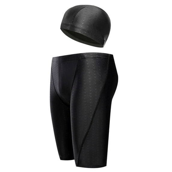 APEXFWDT Big & Tall Swim Jammers for Men Swim Suit Swimwear Cool Dry Active Shorts Workout Shorts Sports Tights XL,Black