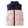 thumbnail image 1 of APEXFWDT Boys Girls Zip Up Puffer Vest Kids Color Block Stand Collar Sleeveless Jacket Outwear with Pockets for 3–12 Years, 1 of 4
