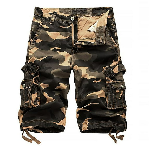 APEXFWDT Cargo Shorts for Men Mens Camo Outdoor Military Tactical Cargo Short Multi-Pocket Camouflage Sports Shorts