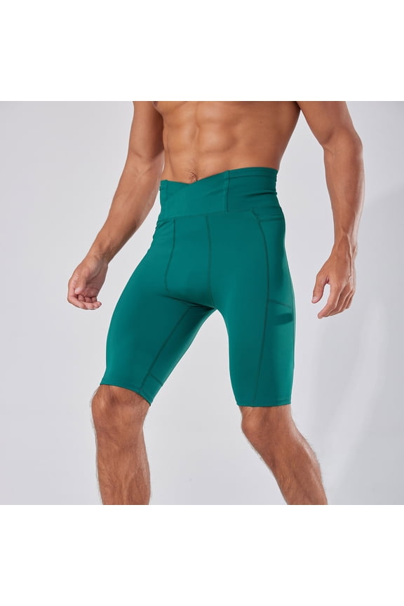 Mens Quick Dry Compression Shorts Training Athletics Workout Tight Sports Base Layer High Waist Performance Active Shorts,XL,Green
