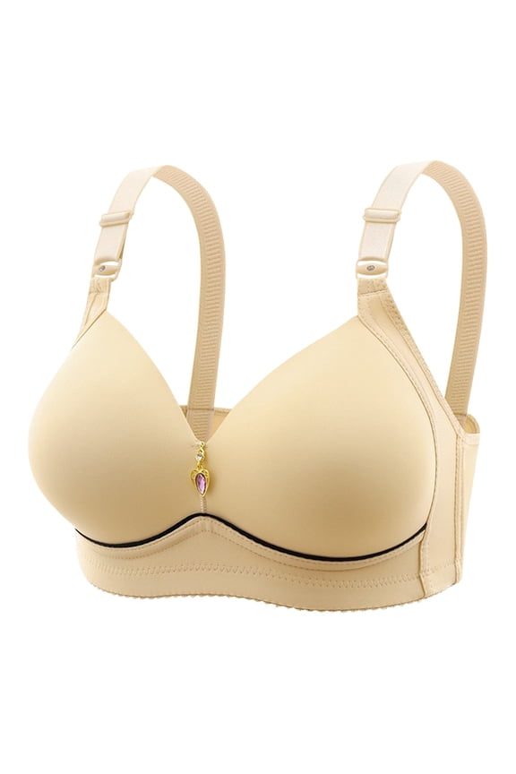Plus Size Full-Figure Women's Bralette - Full Coverage, Push Up for Enhanced Shape Bra, Wirefree for All-Day Comfort