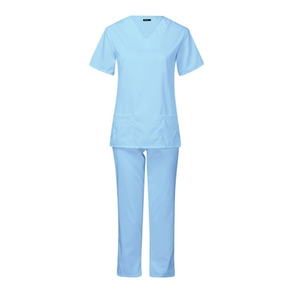 APEXFWDT Clearance Prime Day Scrubs Set for Women Nurse Uniform Jogger Suit Stretch Top and Pants with Pocket for Nurse Workwear
