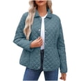 thumbnail image 1 of APEXFWDT Collared Quilted Jacket Women Snap Button Front Diamond Quilted Coat Lightweight Fall Winter Outerwear with Pockets, 1 of 8