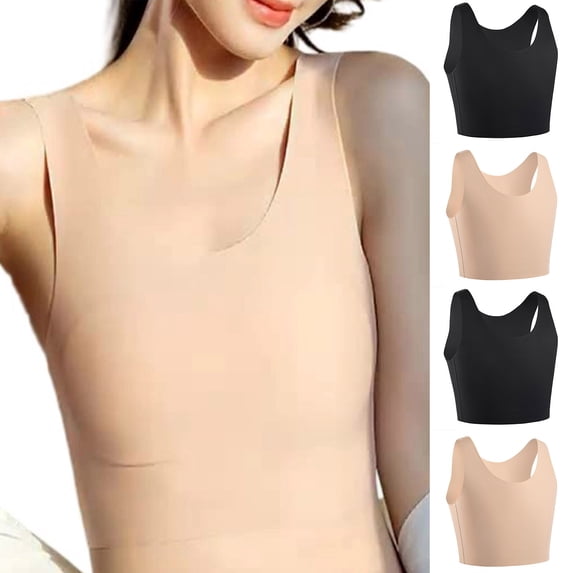 APEXFWDT Compression Sports Bra for Women S-4XL - Flattening Seamless Bralette with Modesty Lining Nipple Coverage Design