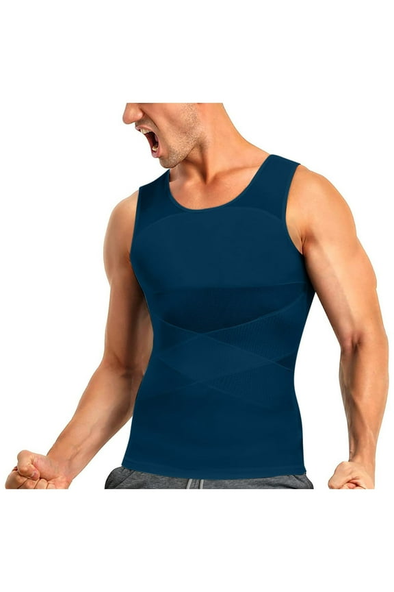 Compression Tank top for Men Slimming Undershirt Body Shaper Shirt for Gym Tummy Control Shapewear Vest