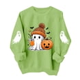 thumbnail image 1 of APEXFWDT Cute Ghost Pumpkin Halloween Pullover Sweatshirt for Women, Crew Neck Long Sleeve Bat Graphic Casual Fall Tops, 1 of 4