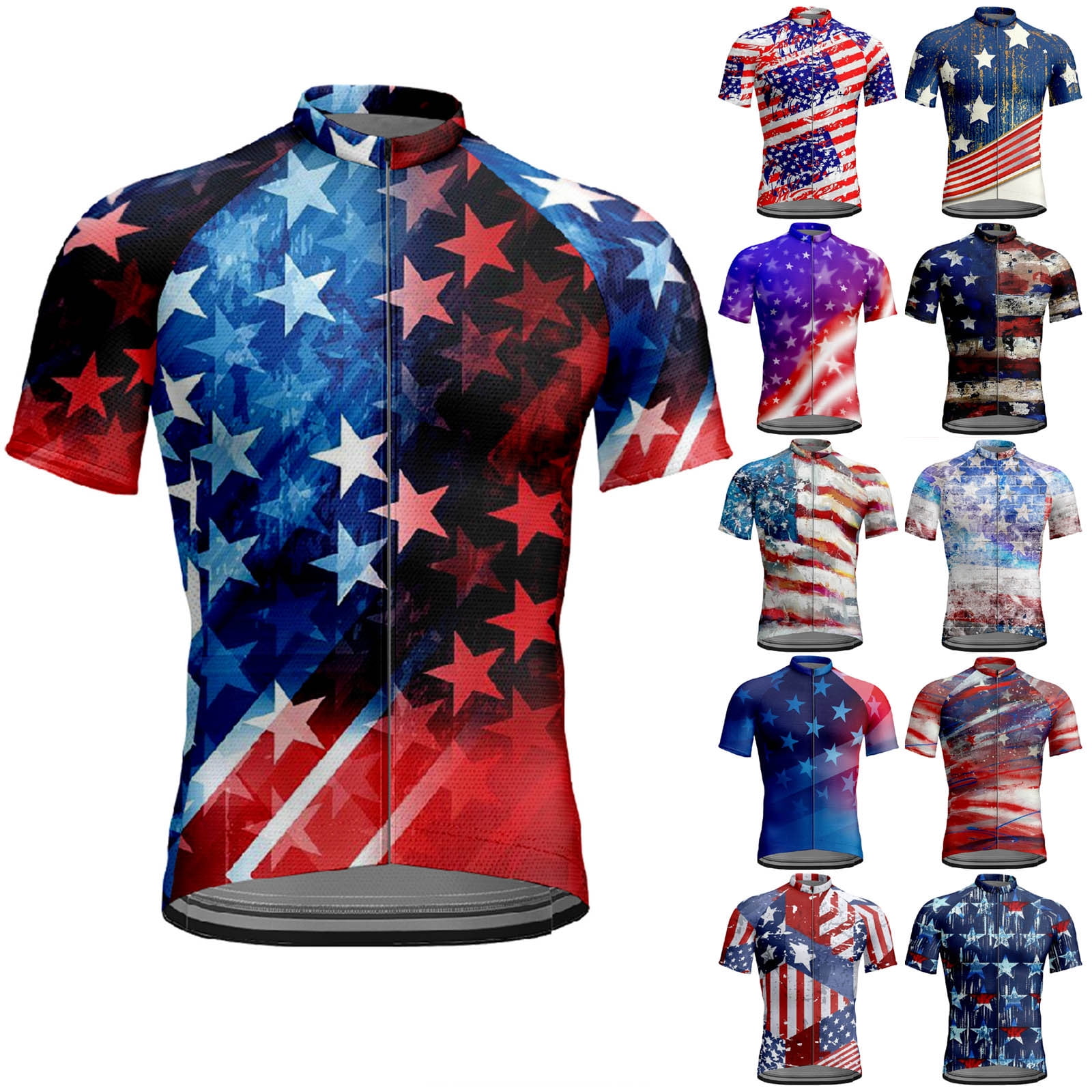 APEXFWDT Cycling Jersey Men, Men's Bike Tops Zipper Cycling Jersey