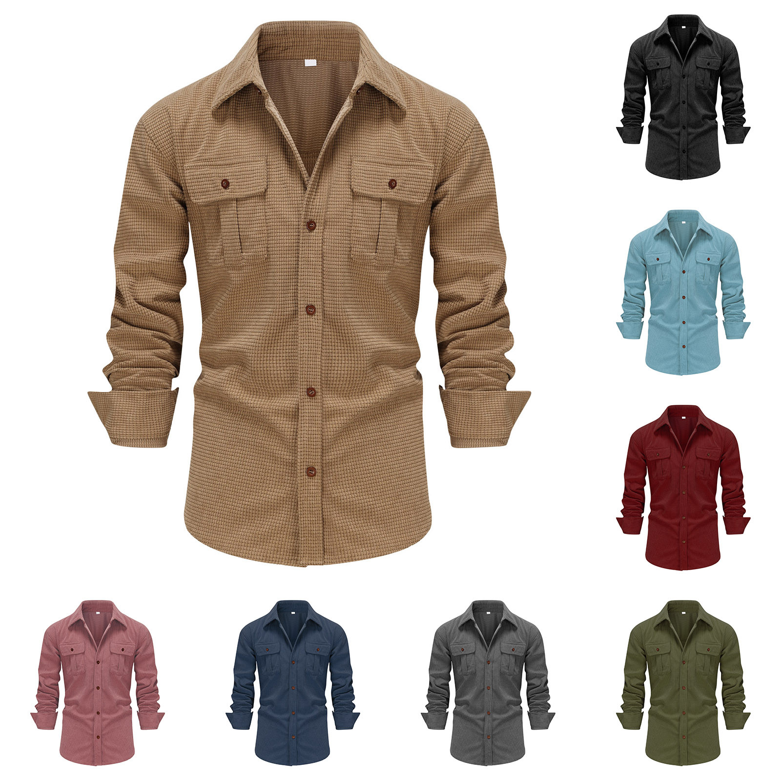 APEXFWDT Dress Shirts for Men Long Sleeve Regular Fit Casual Button