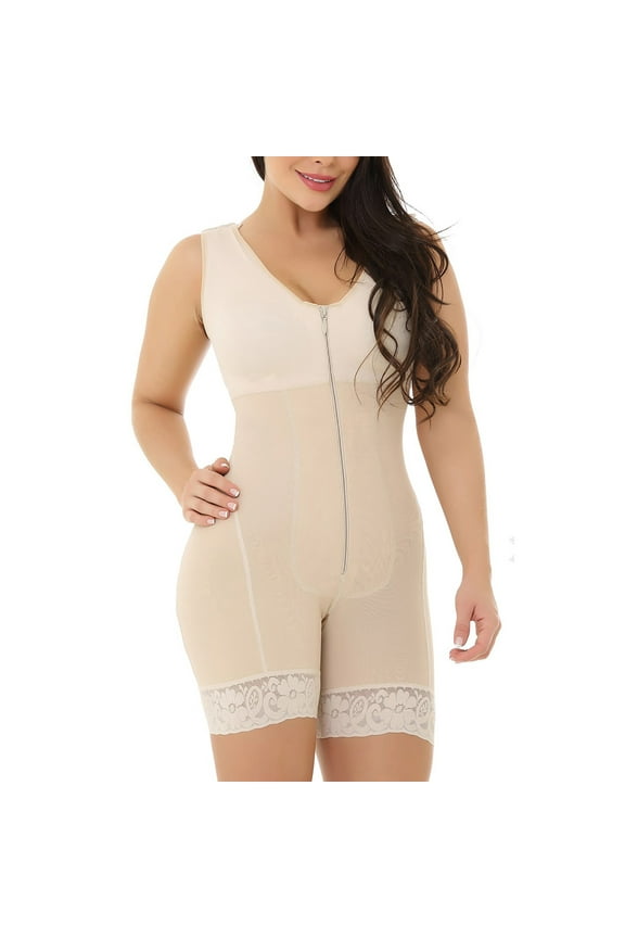 APEXFWDT Fajas Colombianas Body Shaper M-6XL Tummy Control Shapewear Zipper Full Bust Corset Bodysuits for Post Surgery Butt Lifter