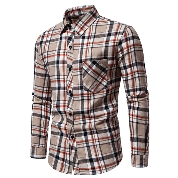 APEXFWDT Flannel Shirt for Men Western Cowboy Pearl Snap Shirts for Men Long Sleeve Vintage Buttons Down Plaid Shirt