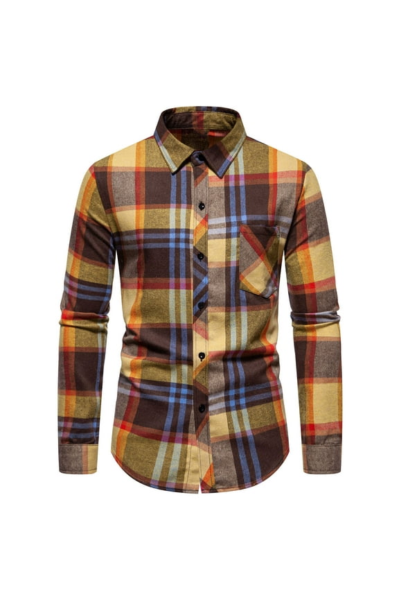 APEXFWDT Flannel Shirt for Men Western Cowboy Pearl Snap Shirts for Men Long Sleeve Vintage Buttons Down Plaid Shirt