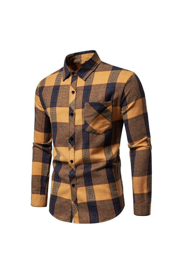 APEXFWDT Flannel Shirt for Men Western Cowboy Pearl Snap Shirts for Men Long Sleeve Vintage Buttons Down Plaid Shirt