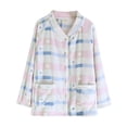 thumbnail image 1 of APEXFWDT Floral Fleece Bed Jacket Women Button Front Long Sleeve House Jacket with Pockets Soft Warm Loungewear Sleepwear, 1 of 2
