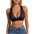 thumbnail image 1 of APEXFWDT Front Closure Minimizer Wireless Bra Women Lace Wireless Bras Comfortable Wide Strap Wire-Free Bras, 1 of 6