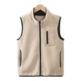 thumbnail image 1 of APEXFWDT Girls' Boys Sherpa Fleece Vest Outwear Lightweight Full Zip Sleeveless Cute Jacket with Pockets Baby Winter Warm Outerwear 4-18 Years, 1 of 3