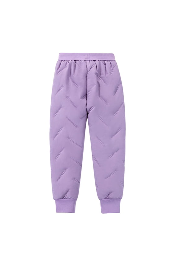 Girls Boys Tween Puffer Pants Kid Elastic Waist Thickened Warm Cuffed Pants Waterproof Winter Pants (4-15 Years)