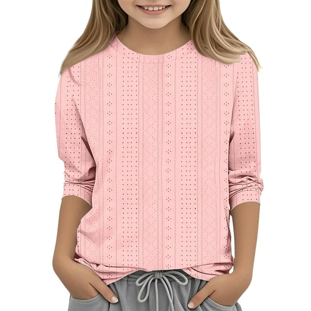 Rooscier Women's Long Sleeve Tunic Top - Soft Cotton Casual Blouse With Crew Neck & Button Detail