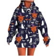 thumbnail image 1 of APEXFWDT Halloween Hoodie for Women Halloween Graphic Oversized Sweatshirt Long Sleeve Novelty Pullover Top, 1 of 5