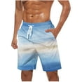 thumbnail image 1 of APEXFWDT Hawaiian Big and Tall Men's Summer Beach Shorts Swim Trunks Sports Running Bathing Suits Graphic Swimming Board Shorts with Pockets, 1 of 5