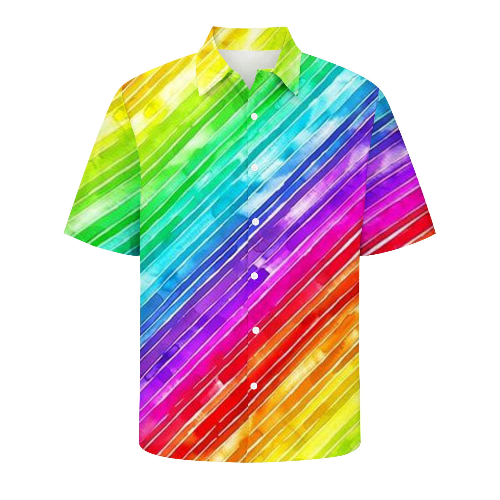 APEXFWDT Hawaiian Shirt for Men Big and Tall Colorful Beach Shirts