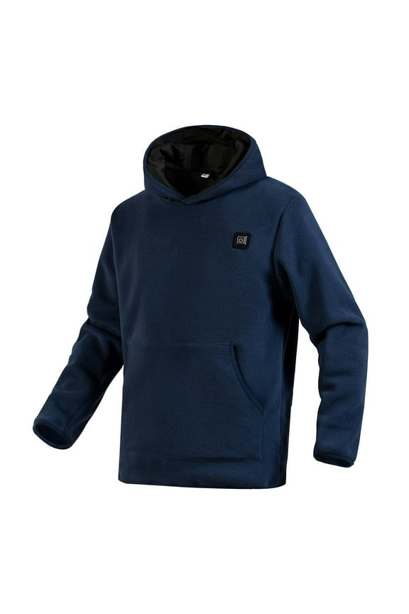 APEXFWDT Heated Jacket Hoodie , Polar Fleece Coat for Men Hood Winter Pullover Heated Long Sleeve Pocket Sweatshirt for Men (No Battery Pack)