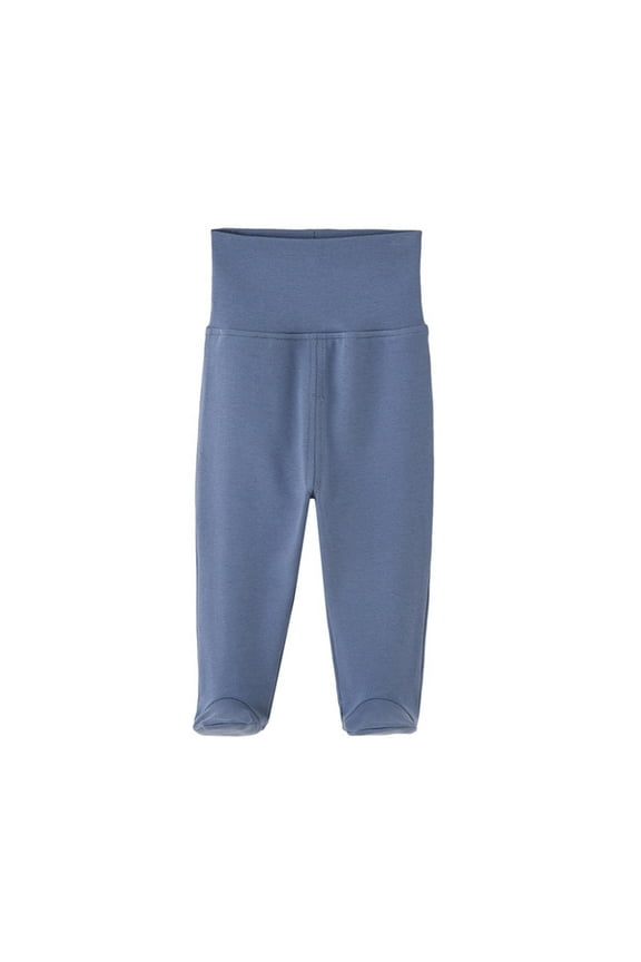 APEXFWDT Infant Baby Footed Pants Cotton High Waist Casual Leggings Newborn Unisex Baby Casual Solid Long Pants Gift Pull on Bottoms for Boys Girls