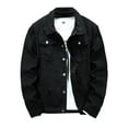 thumbnail image 1 of APEXFWDT Jean Jacket for Men Ripped Denim Jacket Coat Distressed Destroyed Classic Trucker Jacket Fashion Trendy Jean Jackets Blue, 1 of 8
