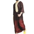 thumbnail image 1 of APEXFWDT Kaftan Thobe for Men Half Sleeve V Neck Muslim Kaftan Thobe for Men Casual Arabic Printed Thobe Pullover, 1 of 6