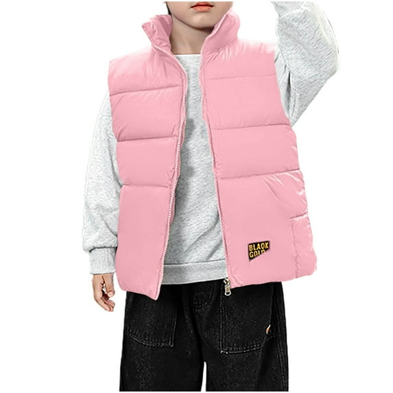 BFHHYA Kid Girls Boys Puffer Vest Tween Zip-Up Lightweight Sleeveless Coat Stand Collar Warm Winter Outerwear (4-13 Years)