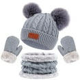 thumbnail image 1 of APEXFWDT Kids Winter Beanie Hat Scarf Gloves Set Knit Warm Toddler Winter Cap Gloves Neck Warmer for Boys Girls for 1-11 Years Old, 1 of 9