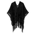 thumbnail image 1 of APEXFWDT Knit Shawl Wrap for Women Ladies Fringe Knitted Poncho Cardigan Cape Shawl for Women Open Front Cardigan Sweaters Scarf Ponchos Wraps, 1 of 3