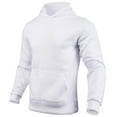 thumbnail image 1 of APEXFWDT Lightweight Hooded Sweatshirt Men's Minimalist Pullover with Kangaroo Pockets Moisture Wicking Essential S-3XL,M,White, 1 of 2