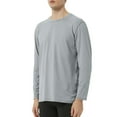 thumbnail image 1 of APEXFWDT Lightweight Long Sleeve Shirts for Men Moisture Wicking Quick Dry Shirt Crewneck Workout Running Basic Tee Tops L,Gray, 1 of 3