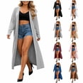 thumbnail image 1 of APEXFWDT Long Ribbed Knit Cardigan for Women Open Front Long Sleeve Maxi Duster Sweater Coat with Side Pockets, 1 of 1