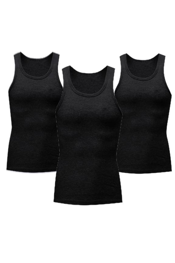 Men's 3 Pack Workout Tank Tops Sleeveless Gym Shirts Bodybuilding Fitness Muscle Tee Undershirt Compression Shirt Tank Top，XXL,Black