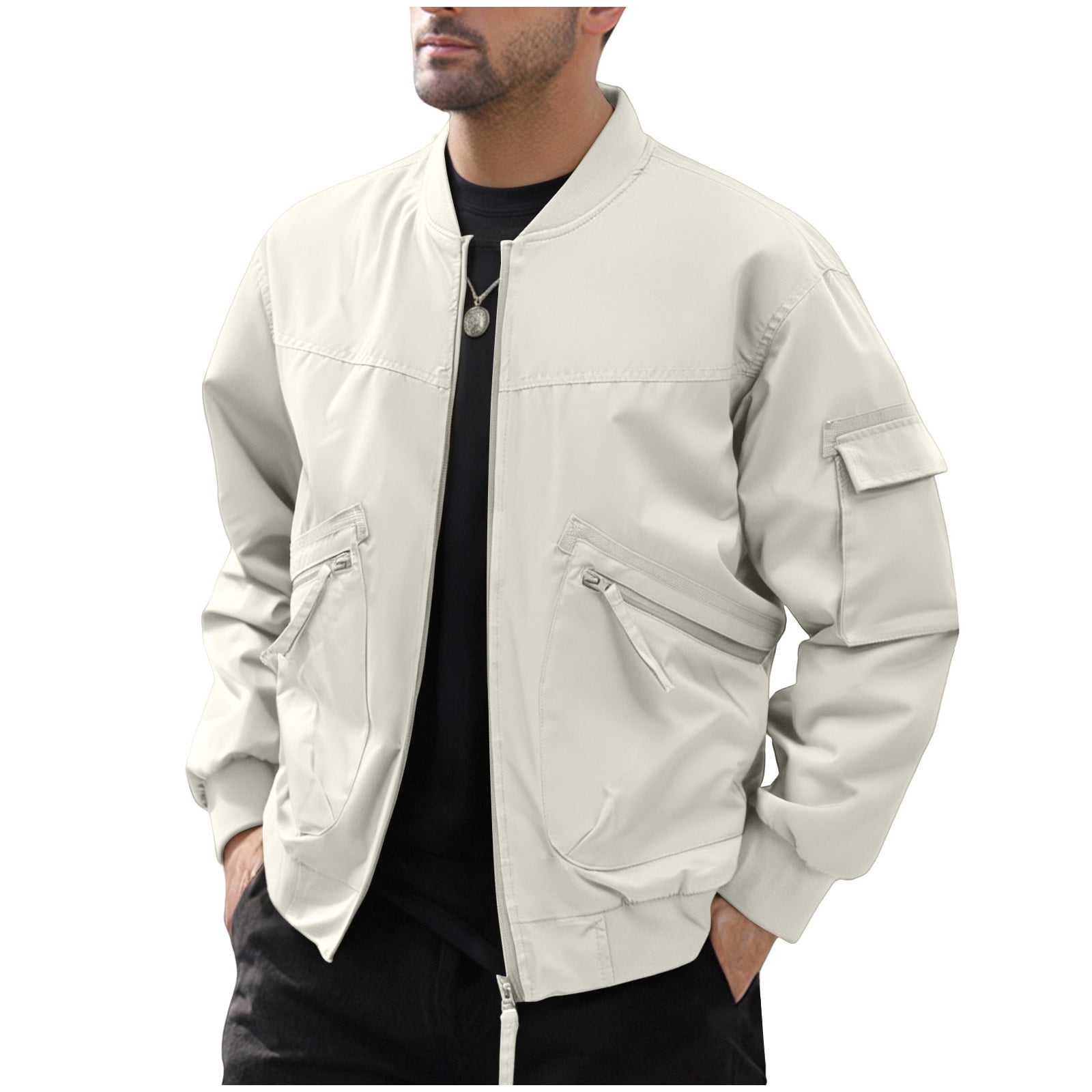 Men's Baseball Collar Snap Down Jacket