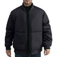 thumbnail image 1 of APEXFWDT Men's Big&Tall Baseball Puffer Jacket Stand Collar Zip-Up Thickened Warm Winter Coat for Cold-Day Commutes & Outdoor Sports,XXXL,Black, 1 of 9