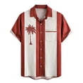 thumbnail image 1 of APEXFWDT Men's Big & Tall Bowling Hawaiian Shirt - Vintage Casual Bowling Shirt Short Sleeve Button Up Beach Shirt for Summer Parties,XXXL,Red, 1 of 3
