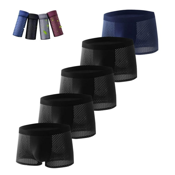 APEXFWDT Men's Big & Tall Boxer Briefs- Breathable Underwear, Comfortable Underwear Built-in with 3D Pouch L-4XL