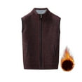 thumbnail image 1 of APEXFWDT Men's Big & Tall Fleece-Lined Sweater Vest Zip-Up Crewneck Sleeveless Casual Coat Warm Outerwear for Fall/Winter,XXL,Wine, 1 of 9