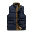 thumbnail image 1 of APEXFWDT Men's Big & Tall Fleece-Lined Winter Vest Sleeveless Zip-Up Warm Coat Snap Button Casual Puffer Vest for Winter Layered Wear, 1 of 2