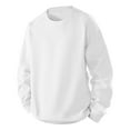 thumbnail image 1 of APEXFWDT Men's Big & Tall Fleece Long Sleeve Top Casual Loose Basic Crew Neck Shirt Fall Winter Warm Cozy Pullover,L,White, 1 of 9