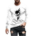 thumbnail image 1 of APEXFWDT Men's Big & Tall Halloween Skull Print T-shirt Long Sleeve Crew Neck Casual Shirt Festival Graphic Tee,L,White, 1 of 5