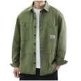 thumbnail image 1 of APEXFWDT Men's Big & Tall Shirt Jacket - Lightweight Cotton Button Front Shirt, Work Jacket for Outdoor & Casual Wear,XXXXXL,Army Green, 1 of 9