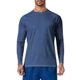 thumbnail image 1 of APEXFWDT Men's Big&Tall Sun Protection T Shirt Quick Dry Long Sleeve Sun Shirt Casual Crew Neck Athletic Tee,L,Navy, 1 of 8