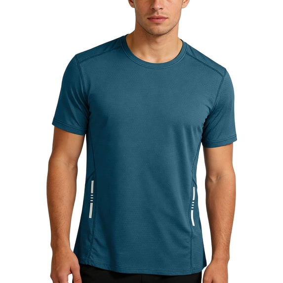 APEXFWDT Men's Big&Tall Workout Shirts Short Sleeve Athletic Gym T-Shirts,XXXL,Blue