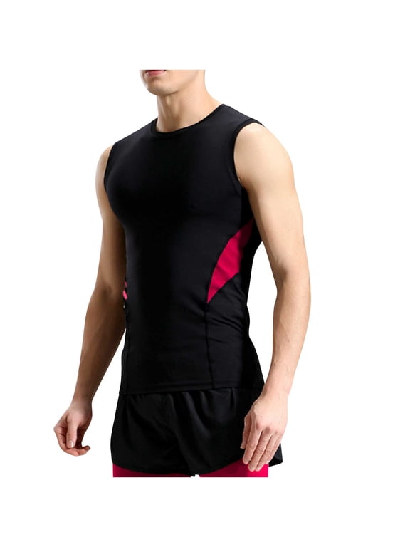 APEXFWDT Men's Big and Tall Athletic Compression Shirts Sleeveless Workout Tank Top Sports Base Layer Running Basketball Top