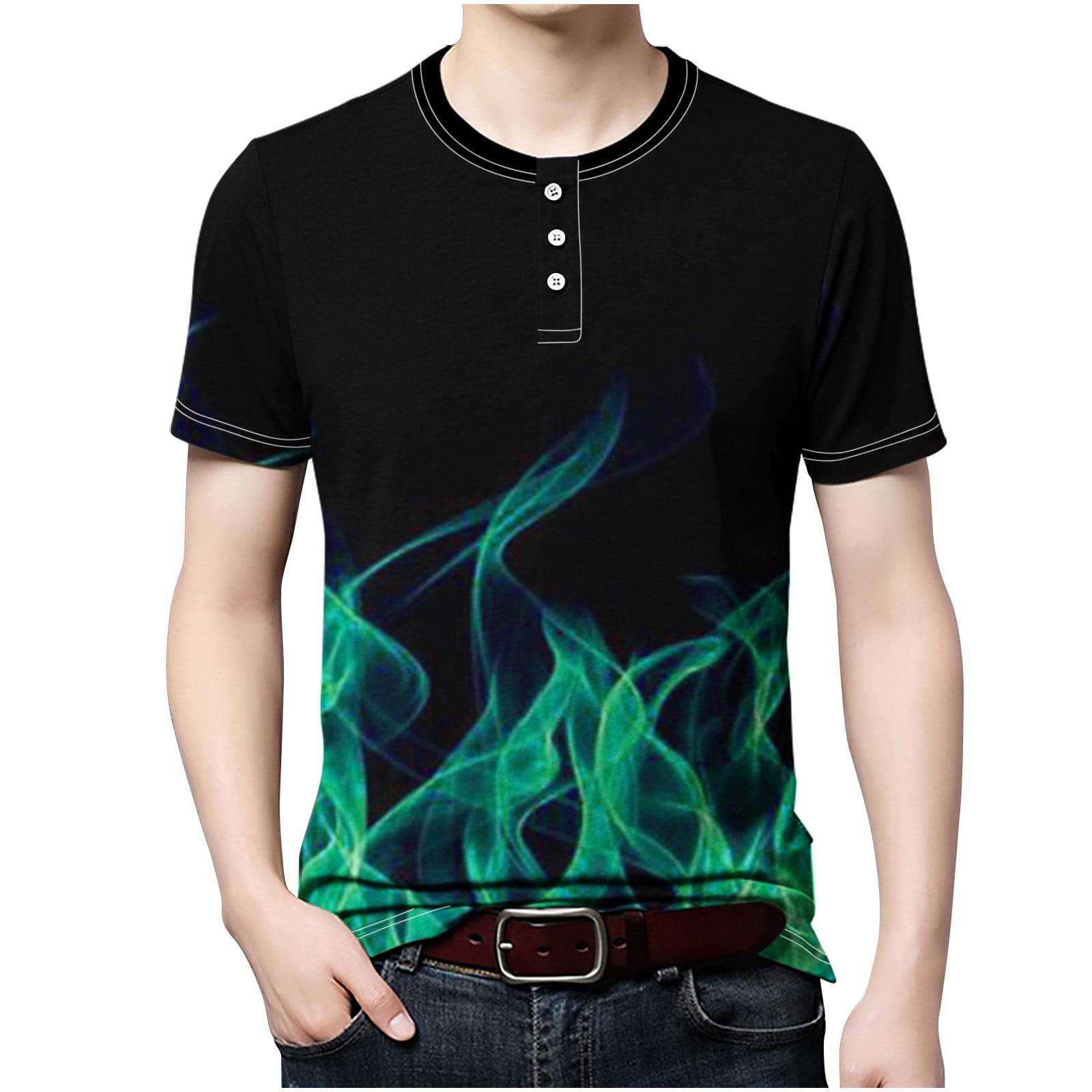 APEXFWDT Men's Big and Tall Graphic Tees Lightweight Flame Printed ...